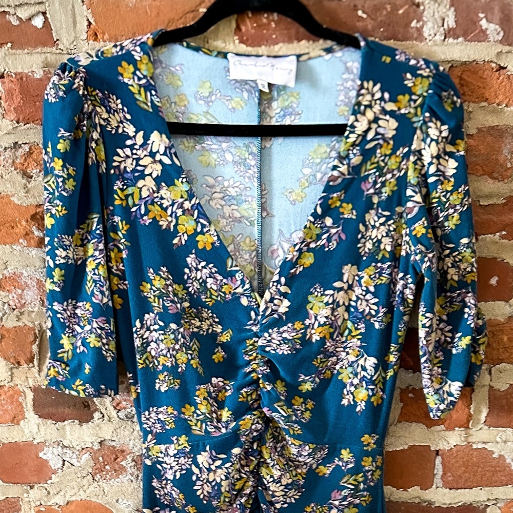 Charles Henry Women’s Midaxi Teal Floral Dress